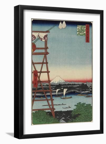 Motoyanagi Bridge and Ekoin Temple in Ryogoku, May 1857-Utagawa Hiroshige-Framed Giclee Print