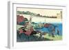 Motoyoshi Shinno,890-943,an imperial prince:The Bay of Naniwa.-Katsushika Hokusai-Framed Giclee Print