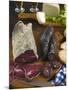 Motsetta (Mocetta), Chamois/Beef Meat Salted, Seasoned,Dried, Boudin Sausages, Goat Cheese, Italy-Nico Tondini-Mounted Premium Photographic Print