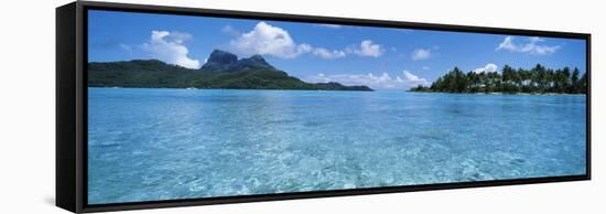 Motu and Lagoon, Bora Bora, Society Islands, French Polynesia-null-Framed Stretched Canvas