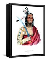 Moukaushka ('The Trembling Earth'), a Yankton Sioux chief-George Cooke-Framed Stretched Canvas