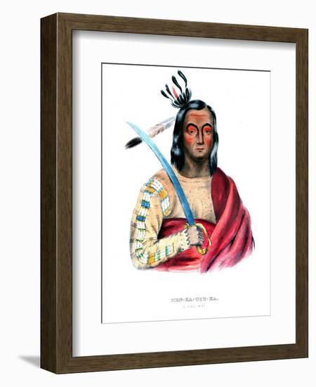 Moukaushka ('The Trembling Earth'), a Yankton Sioux chief-George Cooke-Framed Giclee Print