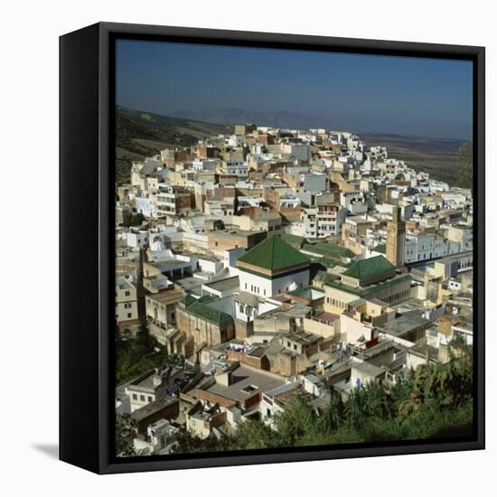 Moulay Idriss, Including the Tomb and Zaouia of Moulay Idriss, Morocco-Tony Gervis-Framed Stretched Canvas