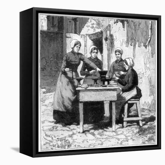 Moulding Explosive Gum Cartridges, Isleten, Near Fluelen, Switzerland, 1893-null-Framed Stretched Canvas