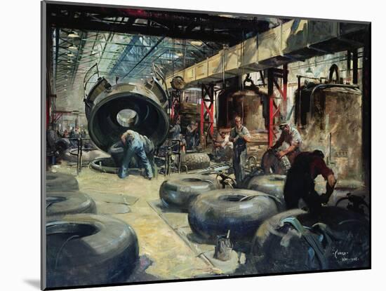 Moulding Tyres for Lancaster and Halifax Bombers-Terence Cuneo-Mounted Giclee Print