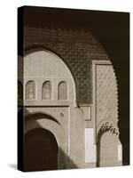Mouldings Over Arched Doorway, Ben Youssef Medersa, Marrakech (Marrakesh), North Africa-David Poole-Stretched Canvas