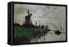 Moulin a Zaandam (Windmill at Zaandam)-Claude Monet-Framed Stretched Canvas