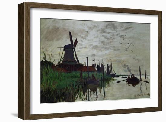 Moulin a Zaandam (Windmill at Zaandam)-Claude Monet-Framed Giclee Print