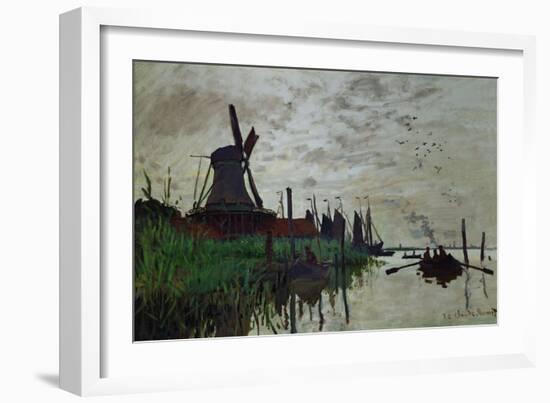 Moulin a Zaandam (Windmill at Zaandam)-Claude Monet-Framed Giclee Print