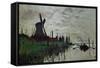 Moulin a Zaandam (Windmill at Zaandam)-Claude Monet-Framed Stretched Canvas