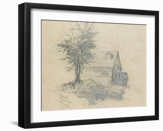 Moulin on the Lezarde, 1857-Claude Monet-Framed Giclee Print