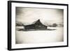 Moulton Barn and Tetons in winter, Grand Teton National Park, Wyoming, USA-Russ Bishop-Framed Photographic Print