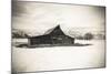 Moulton Barn and Tetons in winter, Grand Teton National Park, Wyoming, USA-Russ Bishop-Mounted Photographic Print