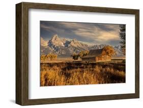 Moulton barn at sunrise and Teton Range, Grand Teton National Park.-Adam Jones-Framed Photographic Print