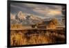 Moulton barn at sunrise and Teton Range, Grand Teton National Park.-Adam Jones-Framed Photographic Print