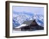 Moulton Barn below the Teton Range in winter-Scott T^ Smith-Framed Premium Photographic Print