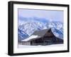 Moulton Barn below the Teton Range in winter-Scott T^ Smith-Framed Premium Photographic Print