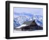 Moulton Barn below the Teton Range in winter-Scott T^ Smith-Framed Photographic Print