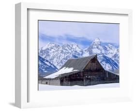 Moulton Barn below the Teton Range in winter-Scott T^ Smith-Framed Photographic Print