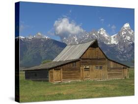 Moulton Barn on with the Grand Tetons Range, Grand Teton National Park, Wyoming, USA-Neale Clarke-Stretched Canvas