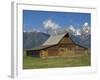 Moulton Barn on with the Grand Tetons Range, Grand Teton National Park, Wyoming, USA-Neale Clarke-Framed Photographic Print