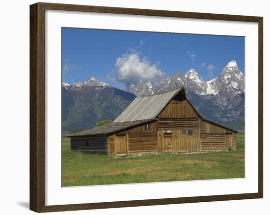 Moulton Barn on with the Grand Tetons Range, Grand Teton National Park, Wyoming, USA-Neale Clarke-Framed Photographic Print