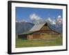 Moulton Barn on with the Grand Tetons Range, Grand Teton National Park, Wyoming, USA-Neale Clarke-Framed Photographic Print