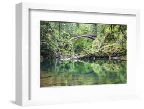 Moulton Falls Regional Park, Yacolt, WA. Moulton Falls Bridge over the East Fork Lewis River-Emily Wilson-Framed Photographic Print