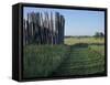 Mound and Part of Village Stockade at Aztalan, Middle Mississippian Moundbuilders Site in Wisconsin-null-Framed Stretched Canvas