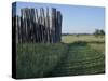 Mound and Part of Village Stockade at Aztalan, Middle Mississippian Moundbuilders Site in Wisconsin-null-Stretched Canvas