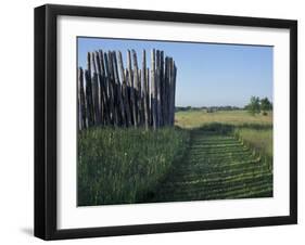Mound and Part of Village Stockade at Aztalan, Middle Mississippian Moundbuilders Site in Wisconsin-null-Framed Photographic Print