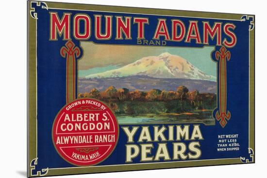 Mount Adams Pear Crate Label - Yakima, WA-Lantern Press-Mounted Premium Giclee Print