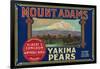 Mount Adams Pear Crate Label - Yakima, WA-Lantern Press-Framed Art Print