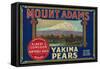 Mount Adams Pear Crate Label - Yakima, WA-Lantern Press-Framed Stretched Canvas