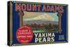 Mount Adams Pear Crate Label - Yakima, WA-Lantern Press-Stretched Canvas