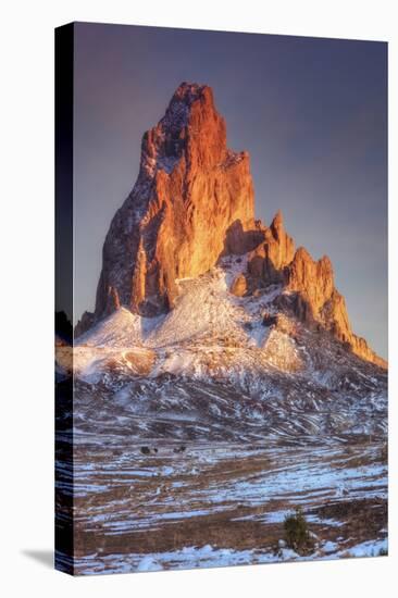 Mount Agathla and Snow Dust, Arizona-Vincent James-Stretched Canvas