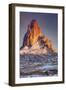 Mount Agathla and Snow Dust, Arizona-Vincent James-Framed Premium Photographic Print