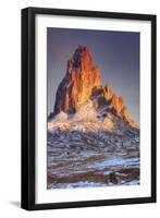 Mount Agathla and Snow Dust, Arizona-Vincent James-Framed Premium Photographic Print