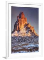 Mount Agathla and Snow Dust, Arizona-Vincent James-Framed Photographic Print