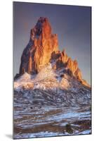 Mount Agathla and Snow Dust, Arizona-Vincent James-Mounted Photographic Print