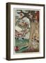 Mount Akiba from the Series Scenes of Famous Places Along the Tokaido Road-Kyosai Kawanabe-Framed Giclee Print