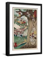 Mount Akiba from the Series Scenes of Famous Places Along the Tokaido Road-Kyosai Kawanabe-Framed Giclee Print