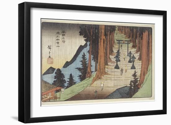 Mount Akiba in Enshu Province, 1837-1839-Utagawa Hiroshige-Framed Giclee Print