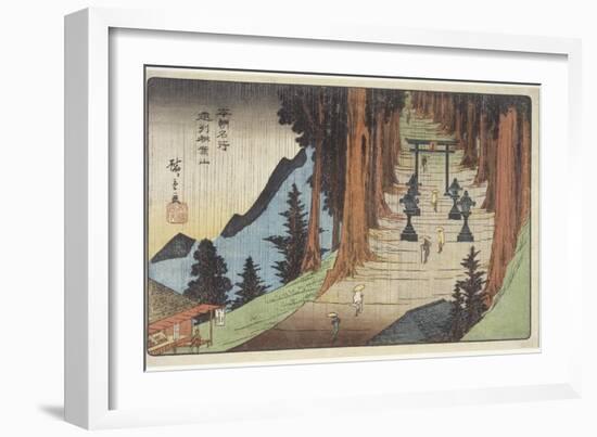 Mount Akiba in Enshu Province, 1837-1839-Utagawa Hiroshige-Framed Giclee Print