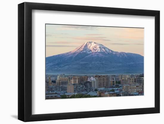 Mount Ararat and Yerevan viewed from Cascade at sunrise, Yerevan, Armenia, Cemtral Asia, Asia-G&M Therin-Weise-Framed Photographic Print