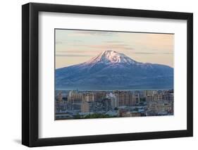 Mount Ararat and Yerevan viewed from Cascade at sunrise, Yerevan, Armenia, Cemtral Asia, Asia-G&M Therin-Weise-Framed Photographic Print