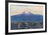 Mount Ararat and Yerevan viewed from Cascade at sunrise, Yerevan, Armenia, Cemtral Asia, Asia-G&M Therin-Weise-Framed Photographic Print