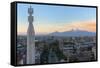 Mount Ararat and Yerevan viewed from Cascade at sunrise, Yerevan, Armenia, Central Asia, Asia-G&M Therin-Weise-Framed Stretched Canvas