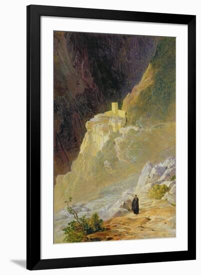 Mount Athos, the Monastery of St. Paul, 1858-Edward Lear-Framed Giclee Print