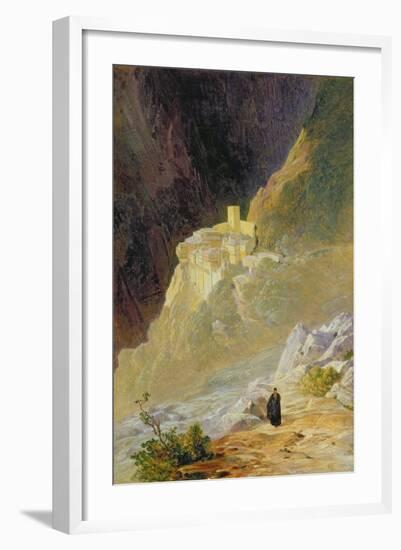 Mount Athos, the Monastery of St. Paul, 1858-Edward Lear-Framed Giclee Print